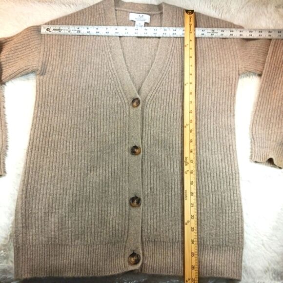 Magaschoni 100% Cashmere V-neck Button-Down Grannycore Cardiga Cream Women's XS. - Picture 7 of 10